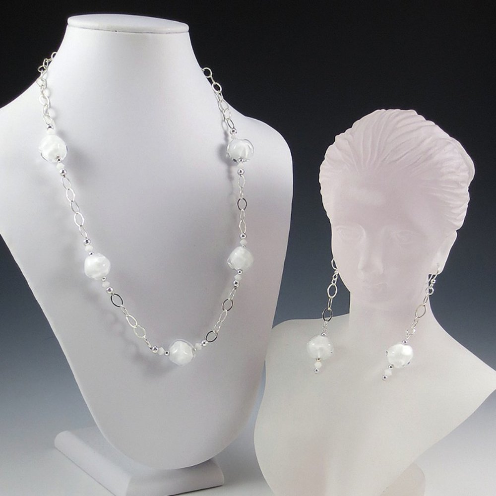 Lampwork Glass, Crystal, Sterling Jewelry Set